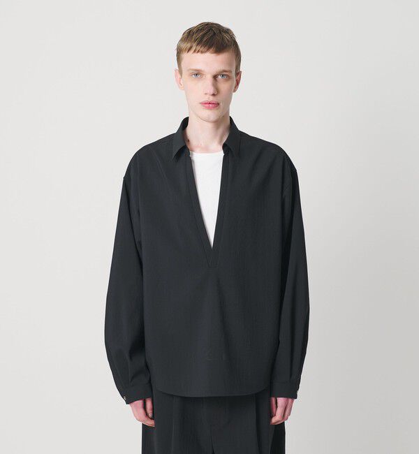 MONKEY TIME「RENU TROシリーズ ディープ Vネック プルオーバー シャツ -セットアップ対応-」|シャツ・ブラウス|