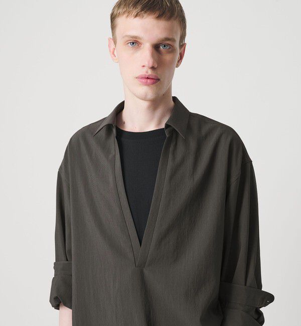 MONKEY TIME「RENU TROシリーズ ディープ Vネック プルオーバー シャツ -セットアップ対応-」|シャツ・ブラウス|