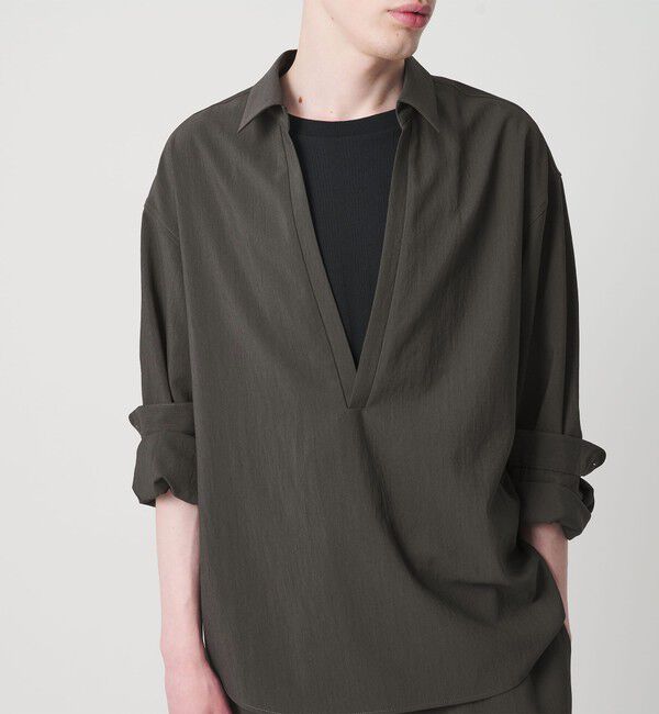 MONKEY TIME「RENU TROシリーズ ディープ Vネック プルオーバー シャツ -セットアップ対応-」|シャツ・ブラウス|