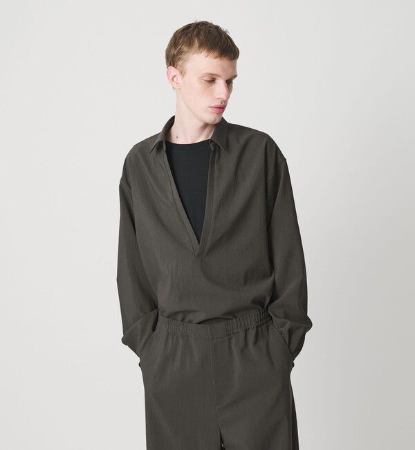 MONKEY TIME「RENU TROシリーズ ディープ Vネック プルオーバー シャツ -セットアップ対応-」|シャツ・ブラウス|