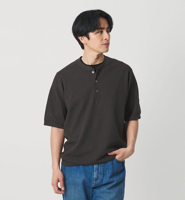 BEAUTY&YOUTH UNITED ARROWS「エアミラノ ヘンリーネック ニット ウォッシャブル 抗菌 防臭機能付き 」|ニット・セーター|