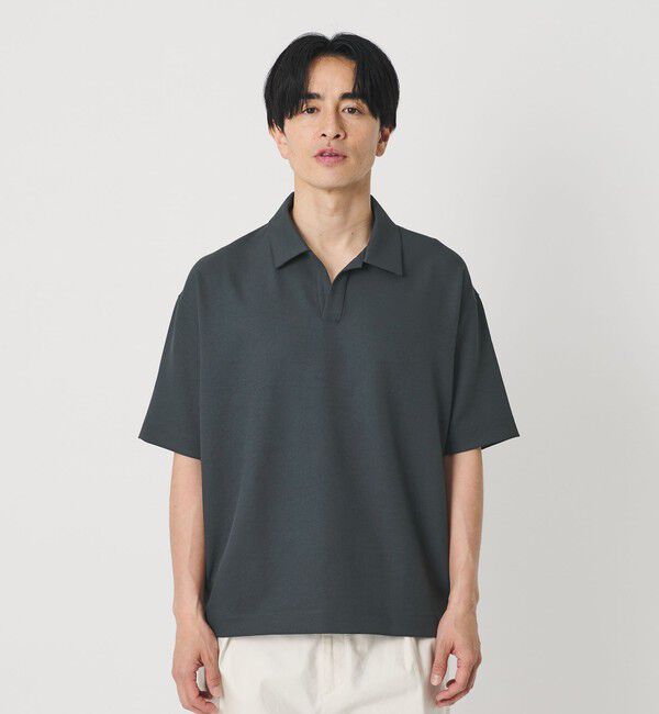 BEAUTY&YOUTH UNITED ARROWS「フュージョン ツイル スキッパー Tシャツ UVカット 透け防止 ストレッチ」|Tシャツ・カットソー|