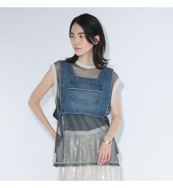 BEAMSBOY「maturely / デニム ディッキー ベスト」|ベスト・ジレ|