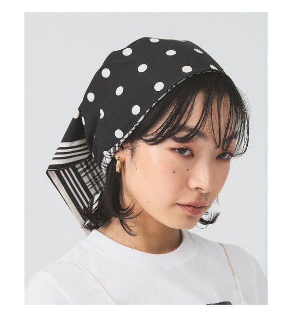 Ray BEAMS 「コットン シルク スカーフ」|バンダナ・スカーフ|BLACK