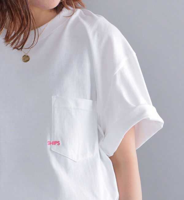 SHIPS「【累計販売数18万枚突破!!】【WEB限定】SHIPS: マイクロ SHIPSロゴ ポケット Tシャツ」|Tシャツ・カットソー|