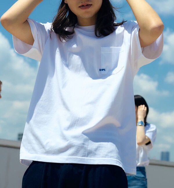 SHIPS「【累計販売数18万枚突破!!】【WEB限定】SHIPS: マイクロ SHIPSロゴ ポケット Tシャツ」|Tシャツ・カットソー|