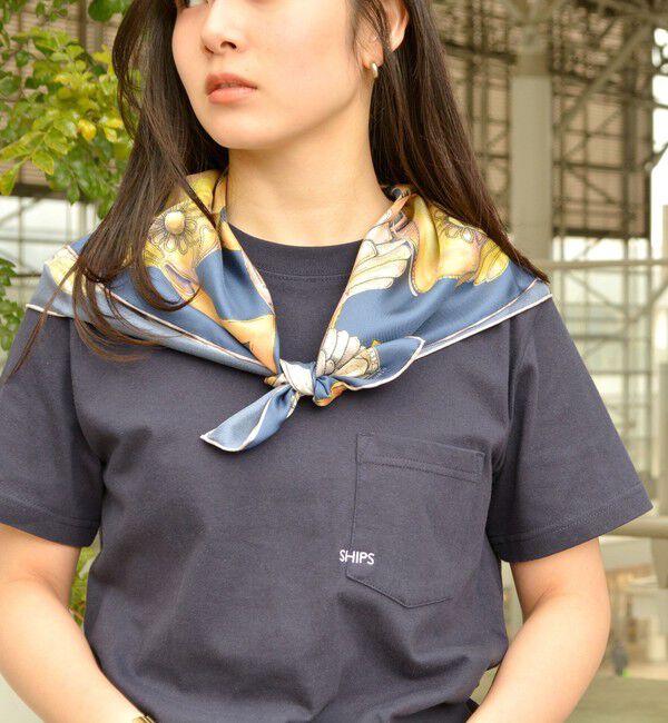 SHIPS「【累計販売数18万枚突破!!】【WEB限定】SHIPS: マイクロ SHIPSロゴ ポケット Tシャツ」|Tシャツ・カットソー|ネイビー