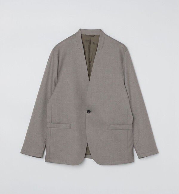 SHIPS Colors 「SHIPS Colors: 〈手洗い可能〉ウールライク ノーカラー ジャケット」|ノーカラージャケット|ベージュ