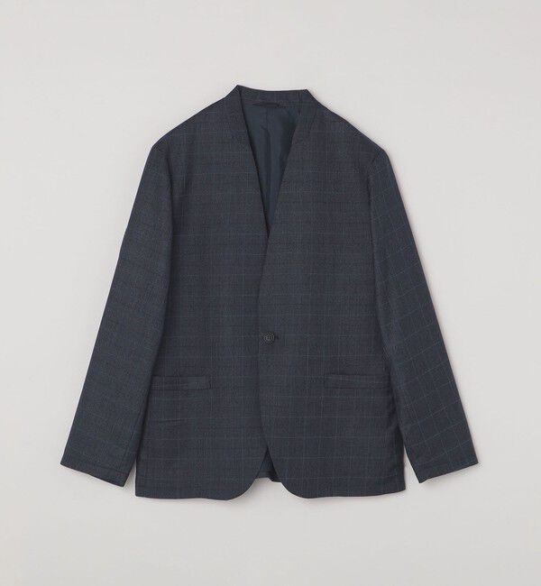 SHIPS Colors 「SHIPS Colors: 〈手洗い可能〉ウールライク ノーカラー ジャケット」|ノーカラージャケット|ブルー