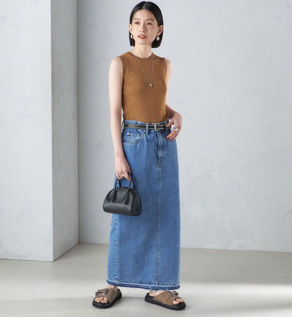 SHIPS for women「〈手洗い可能〉ラメ ノースリーブ ニット」|ニット・セーター|