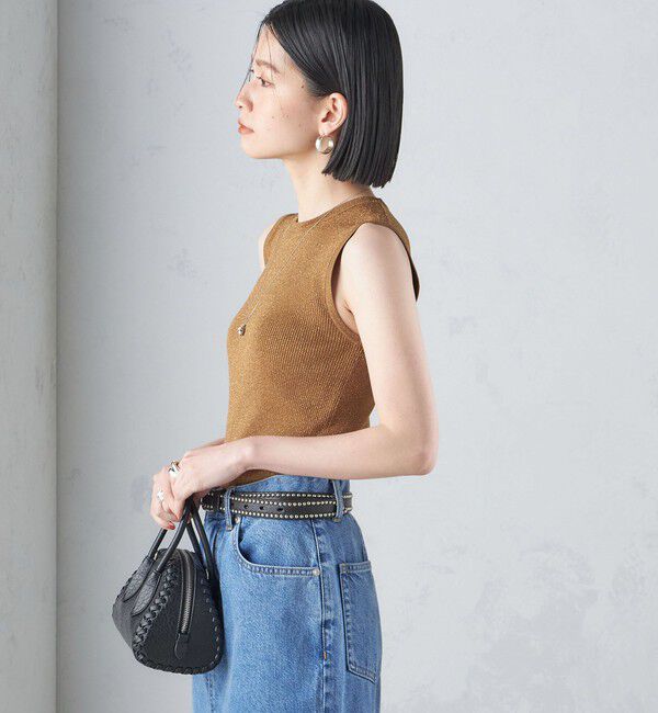 SHIPS for women「〈手洗い可能〉ラメ ノースリーブ ニット」|ニット・セーター|