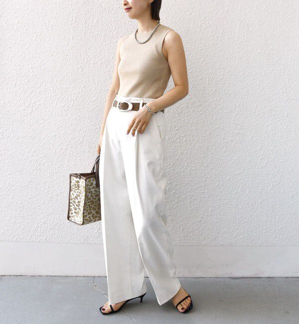 SHIPS for women「〈手洗い可能〉ラメ ノースリーブ ニット」|ニット・セーター|