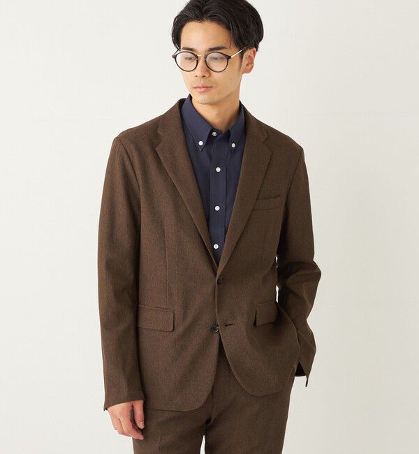 SHIPS Colors 「SHIPS Colors:シャリルジャージー 2B サマー ジャケット(セットアップ対応可能)」|テーラードジャケット|ブラウン