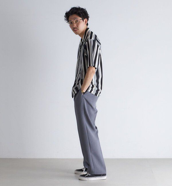 SHIPS「SHIPS:  ハニカム ストライプ オープンカラー シャツ」|シャツ・ブラウス|