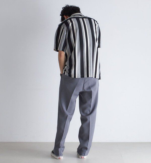 SHIPS「SHIPS:  ハニカム ストライプ オープンカラー シャツ」|シャツ・ブラウス|