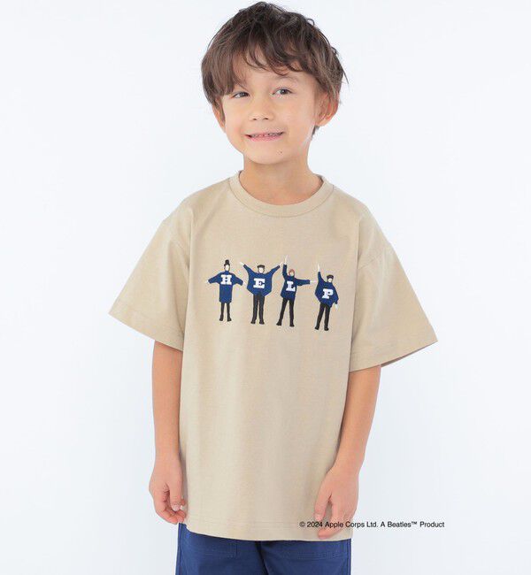 SHIPS KIDS「SHIPS KIDS:100～130cm / 〈家族おそろい〉【THE BEATLES】TEE」|Tシャツ・カットソー|ベージュ