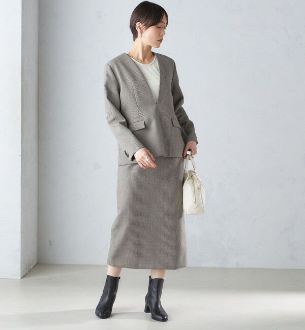 SHIPS for women「ウール混 チェック プルオーバー ジャケット（セットアップ対応）」|その他|