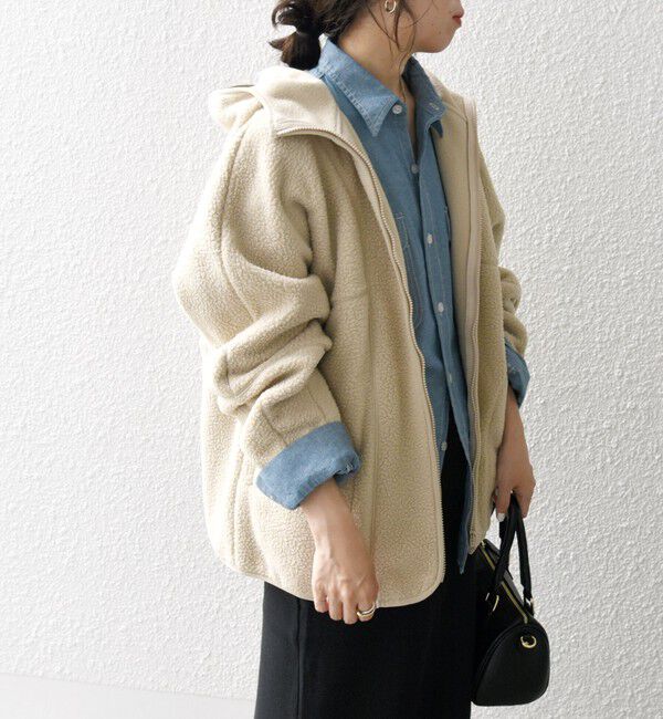 SHIPS any「SHIPS any:〈洗濯機可能〉ボア フリース フード ブルゾン パーカー」|パーカー|