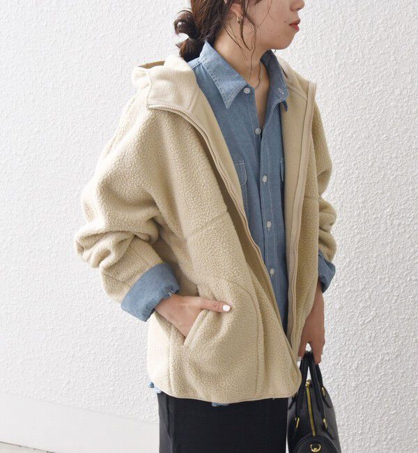 SHIPS any「SHIPS any:〈洗濯機可能〉ボア フリース フード ブルゾン パーカー」|パーカー|