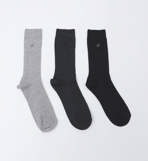 SHIPS「【WEB限定】SHIPS:〈抗菌・防臭〉ワンポイントロゴ ビジネスカジュアル ソックス（3足セット）」|ソックス|その他1