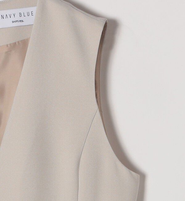 SHIPS any「SHIPS any:〈洗濯機可能〉ダブルクロス Vネック ペプラム ワンピース［NAVY BLUE］」|ワンピース|