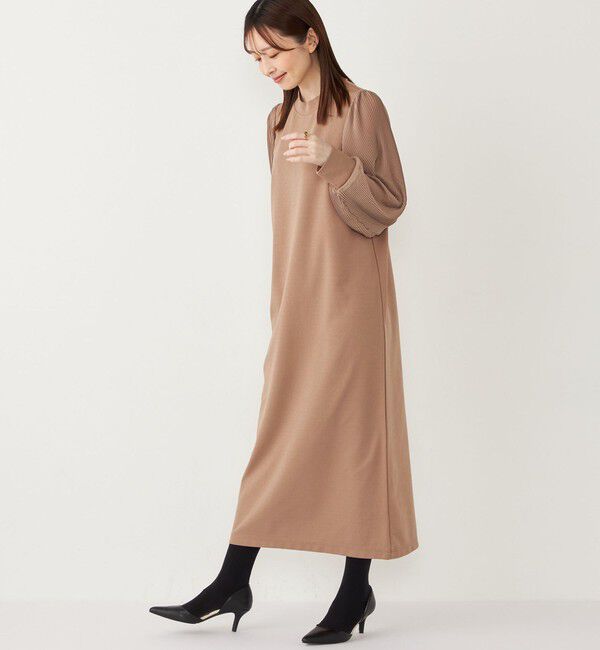 SHIPS Colors 「SHIPS Colors:〈手洗い可能〉プリーツスリーブ ジョーゼット ワンピース2◇」|ワンピース|カーキ