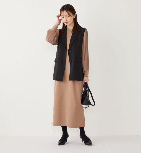 SHIPS Colors 「SHIPS Colors:〈手洗い可能〉プリーツスリーブ ジョーゼット ワンピース2◇」|ワンピース|