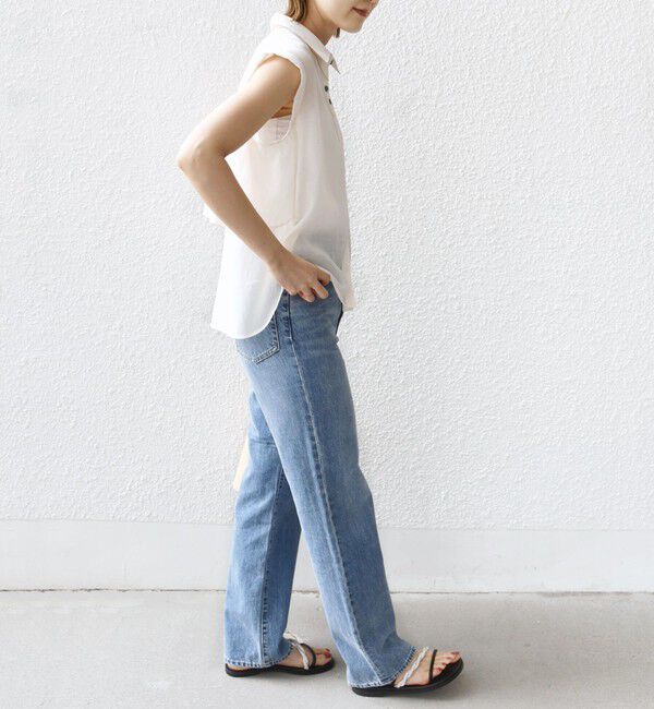 SHIPS for women「【WEB限定】〈洗濯機可能〉シアー リネンライク バック フリル ブラウス」|シャツ・ブラウス|