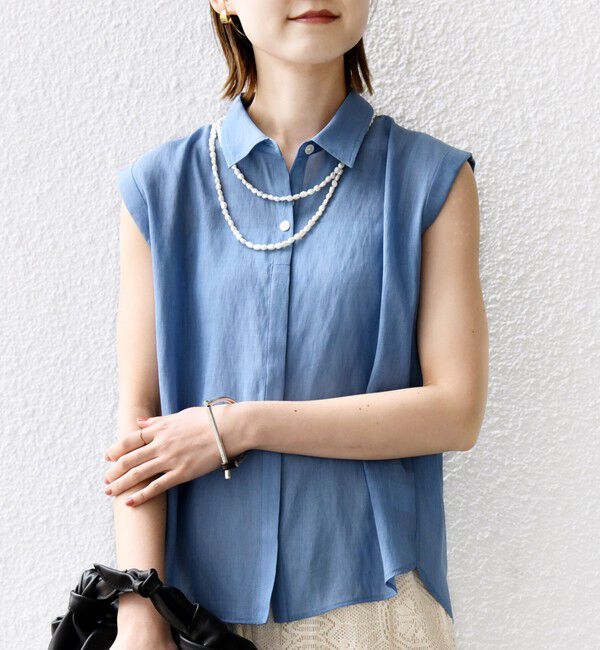 SHIPS for women「【WEB限定】〈洗濯機可能〉シアー リネンライク バック フリル ブラウス」|シャツ・ブラウス|