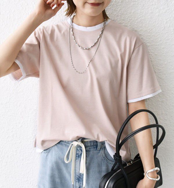SHIPS for women「〈接触冷感〉レイヤード ライク TEE」|Tシャツ・カットソー|ピンク