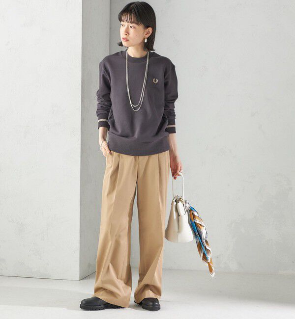 SHIPS for women「〈洗濯機可能〉ハイカウント ツイル 2タック ワイド パンツ」|その他|