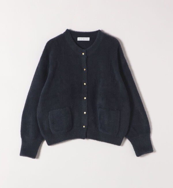 quaranciel「quaranciel:〈手洗い可能〉ファーライク クルーネック スナップ ニット カーディガン」|カーディガン|