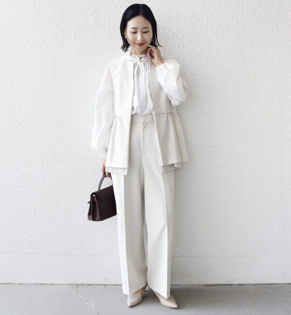 SHIPS for women「ダブル クロス レイヤード ペプラム ジレ（セレモニー対応可）」|ベスト・ジレ|