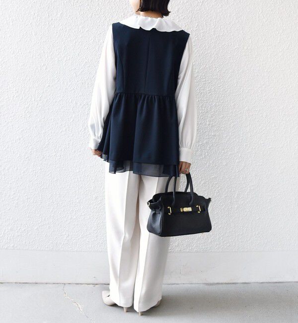 SHIPS for women「ダブル クロス レイヤード ペプラム ジレ（セレモニー対応可）」|ベスト・ジレ|