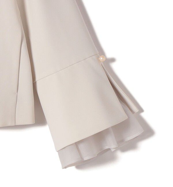 SHIPS for women「ダブル クロス 重ね袖 ノーカラー ジャケット（セレモニー対応可）」|ノーカラージャケット|