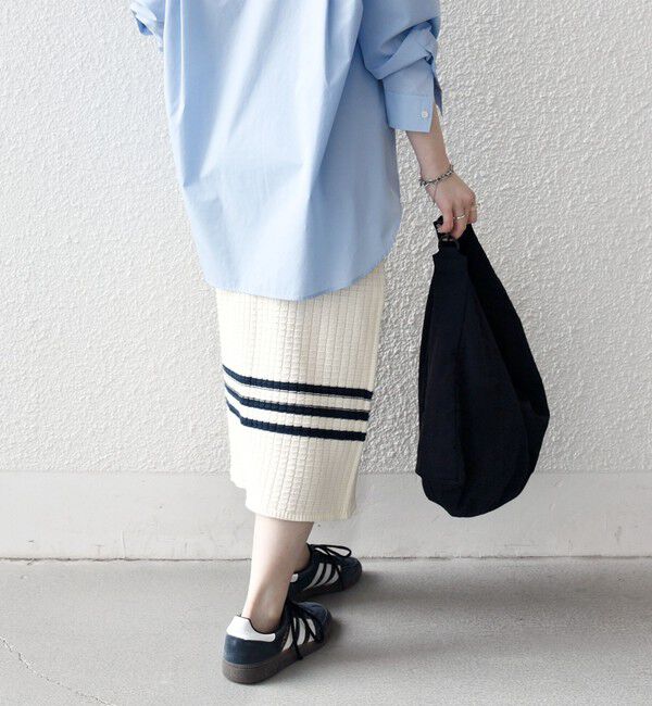 SHIPS any「SHIPS any:〈手洗い可能〉バスケット編み 配色 ライン タイト スカート」|スカート|