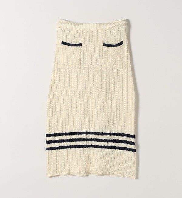 SHIPS any「SHIPS any:〈手洗い可能〉バスケット編み 配色 ライン タイト スカート」|スカート|