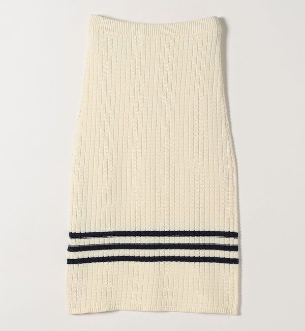 SHIPS any「SHIPS any:〈手洗い可能〉バスケット編み 配色 ライン タイト スカート」|スカート|