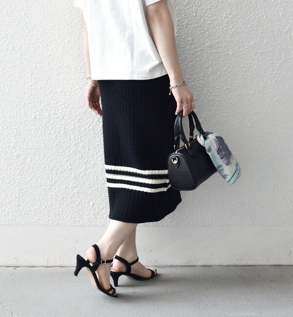 SHIPS any「SHIPS any:〈手洗い可能〉バスケット編み 配色 ライン タイト スカート」|スカート|