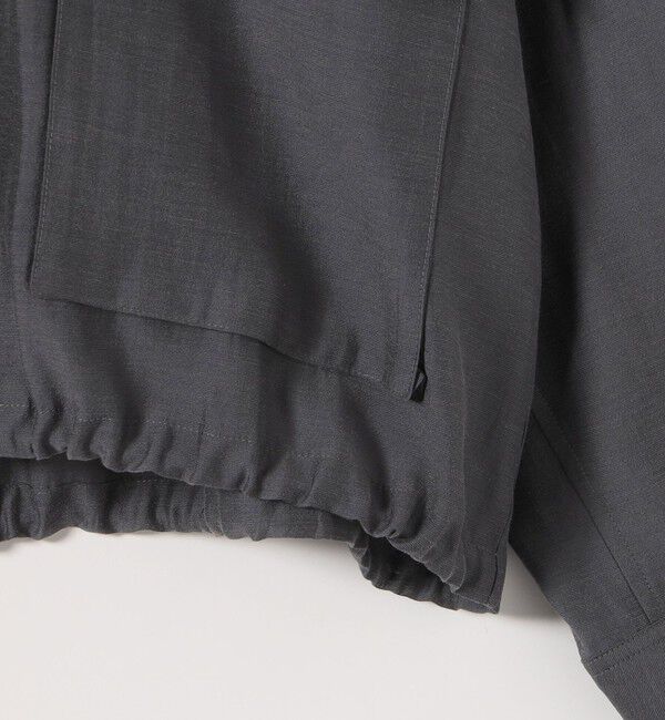 quaranciel「《追加予約》quaranciel:〈手洗い可能〉リネン ミックス ノーカラー ドロスト ブルゾン」|ブルゾン・スタジャン|
