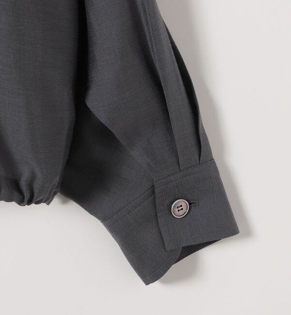 quaranciel「《追加予約》quaranciel:〈手洗い可能〉リネン ミックス ノーカラー ドロスト ブルゾン」|ブルゾン・スタジャン|