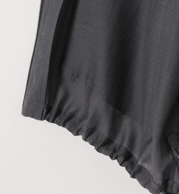 quaranciel「《追加予約》quaranciel:〈手洗い可能〉リネン ミックス ノーカラー ドロスト ブルゾン」|ブルゾン・スタジャン|