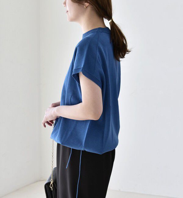 quaranciel「《予約》quaranciel:〈手洗い可能〉ドロスト フレンチスリーブ シアー ニット プルオーバー」|ニット・セーター|