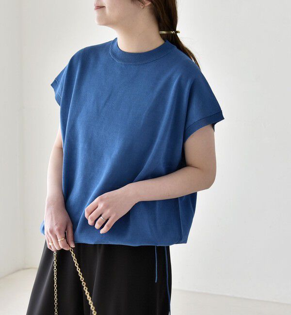 quaranciel「《予約》quaranciel:〈手洗い可能〉ドロスト フレンチスリーブ シアー ニット プルオーバー」|ニット・セーター|