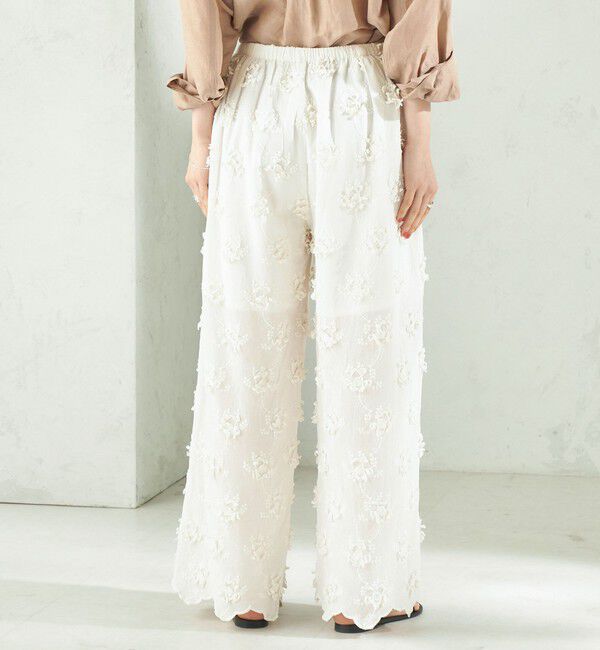 SHIPS for women「《予約》【SHIPS別注】crinkle crinkle crinkle:〈手洗い可能〉3D 刺繍 ワイド パンツ」|その他|