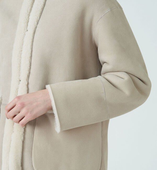 TOMORROWLAND collection「メリノムートン ノーカラーコート」|ノーカラーコート|