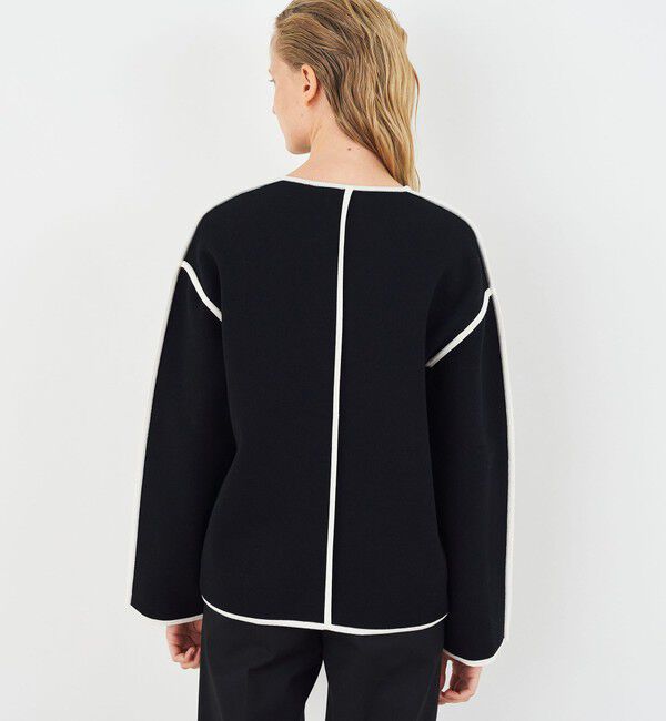 DES PRES「レーヨンナイロンダブルフェイス クルーネックジャケット」|ノーカラージャケット|