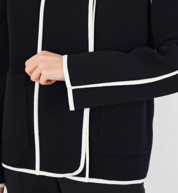 DES PRES「レーヨンナイロンダブルフェイス クルーネックジャケット」|ノーカラージャケット|