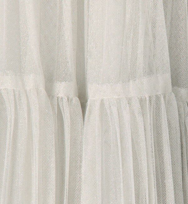 Ballsey「ラメチュール ティアードプリーツスカート」|フレア|