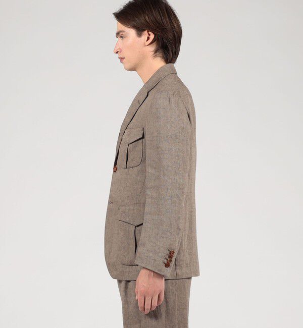TOMORROWLAND MENS「リネン ヘリンボーン サファリジャケット」|テーラードジャケット|
